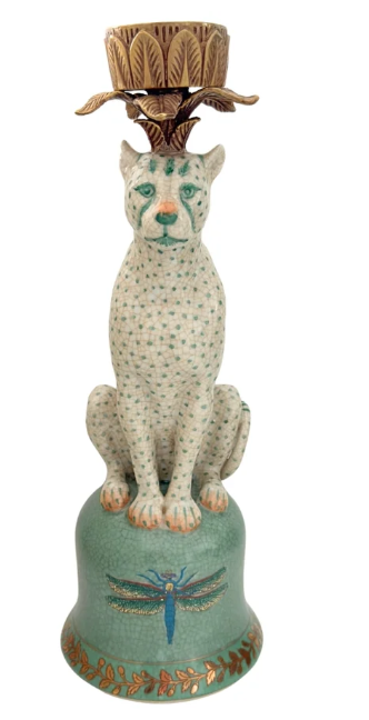 Jungla snow leopard candle holder - CAM