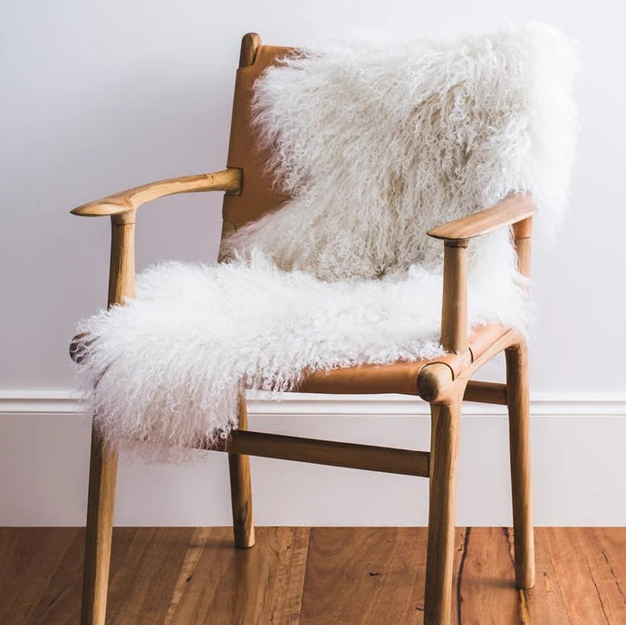 Mongolian Sheepskin Throw Rug