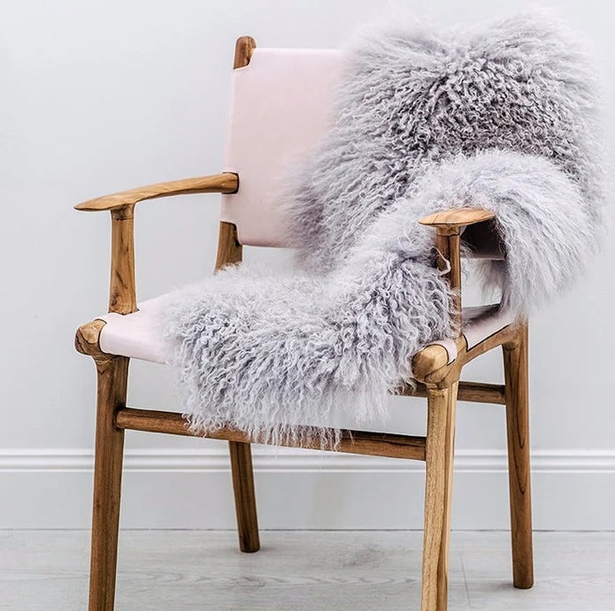 Mongolian Sheepskin Throw Rug