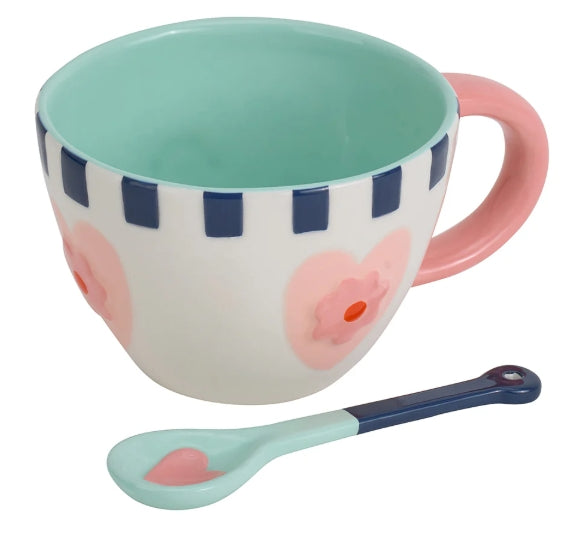 Ceramic Cup of Love Mug & Spoon