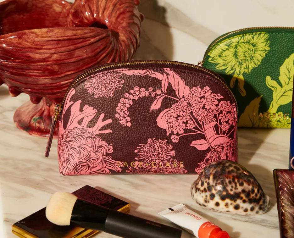 Delphine cosmetic pouch - Garnet