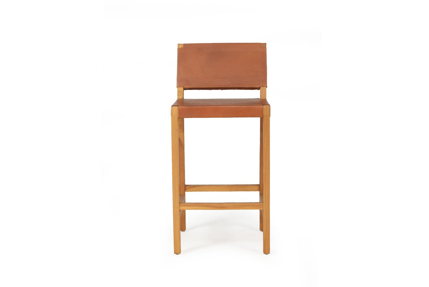 Sorrento leather counter stool with back image 3