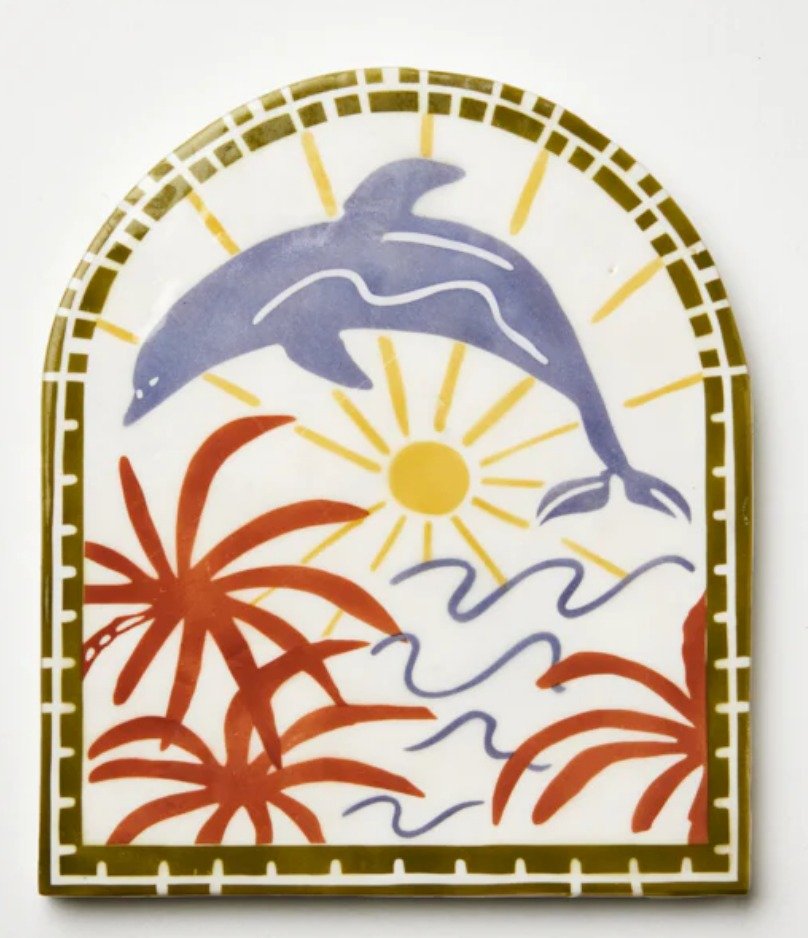 Soleil Dolphin Tile - Wall Plaque image 0