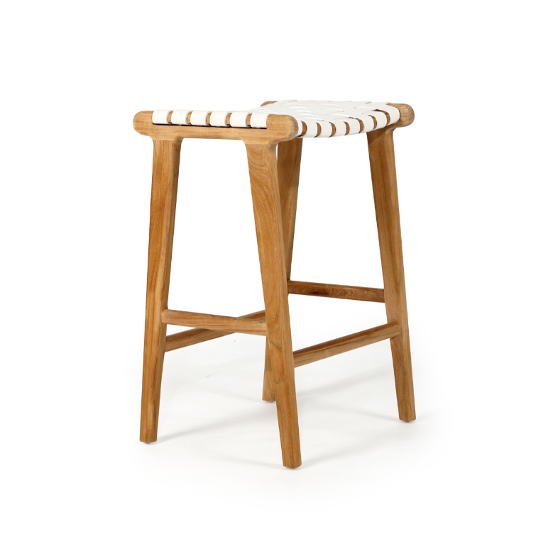 Sorrento leather strap stool backless image 9