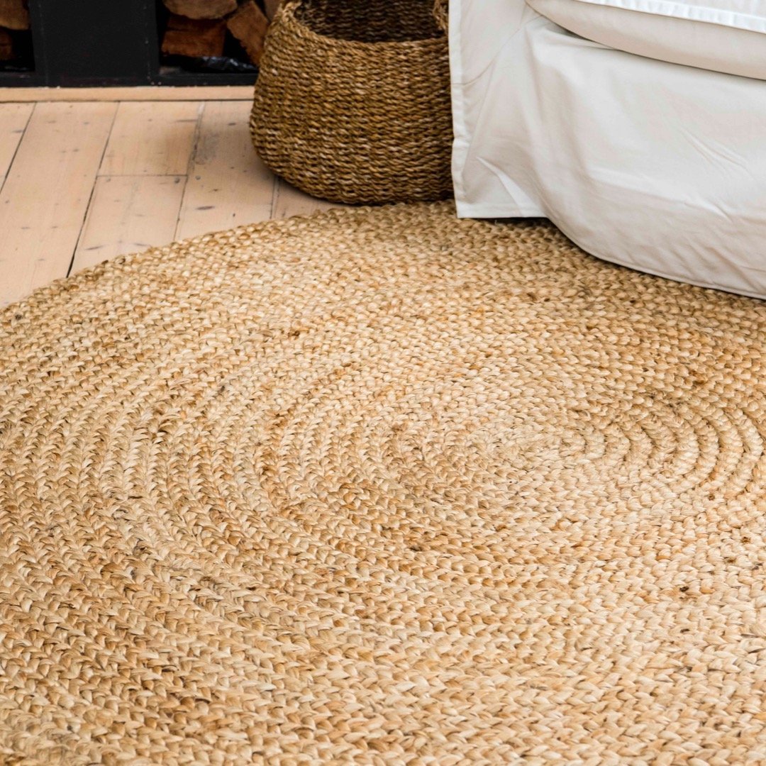 Natural Round Braided Weave Rug - "Large" image