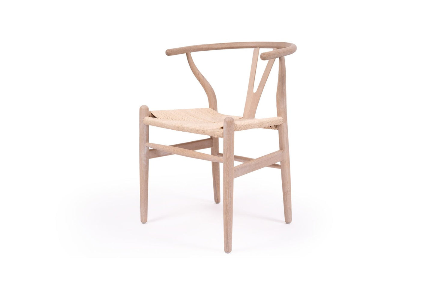 Wishbone Chair - coastal wash with natural rope image 0