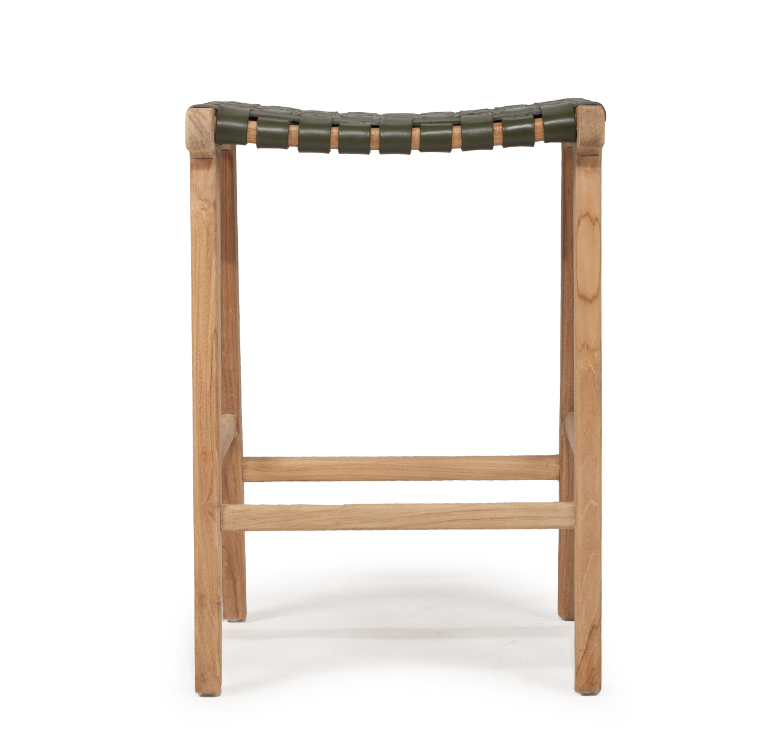 Sorrento leather strap stool backless image 4