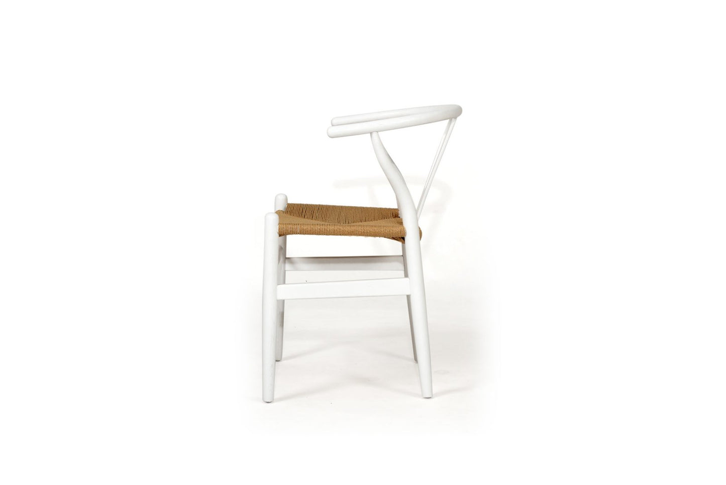 Wishbone Chair - White with natural rope seat image 2