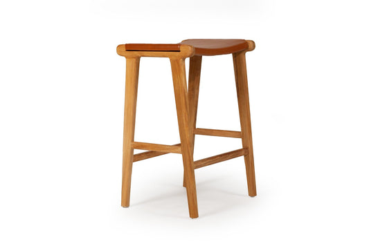 Sorrento leather saddle stool flat image 15