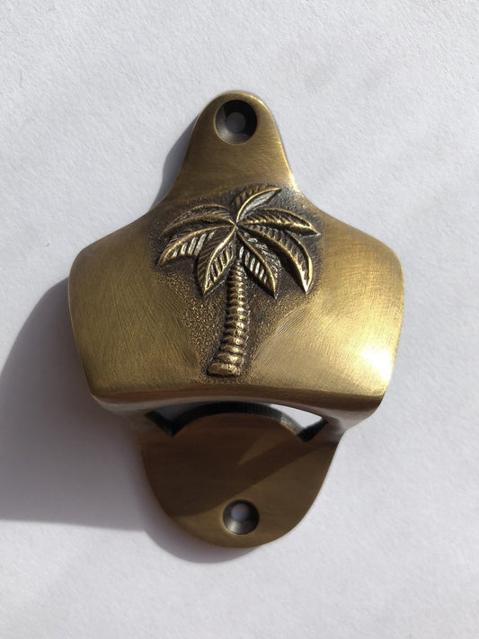 Bottle Opener - Brass Palm Tree Bottle Opener image 0