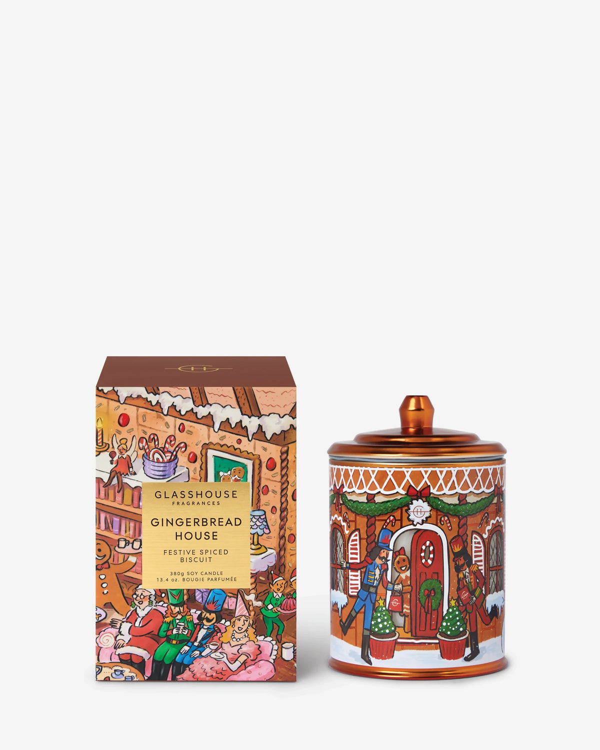 GLASSHOUSE Gingerbread House- 380g Scented Candle
