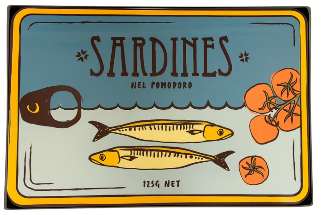 Sardine Glass Serving Board Set of 2