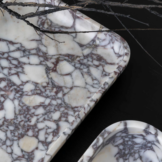 The Architect Footed Letter Tray Viola Calacatta