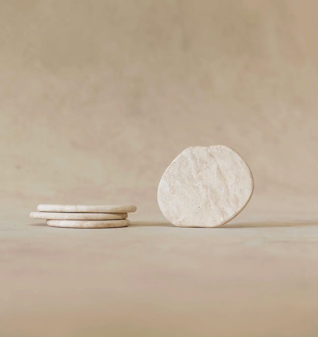 Anchor Stone Coasters Beige Travertine
