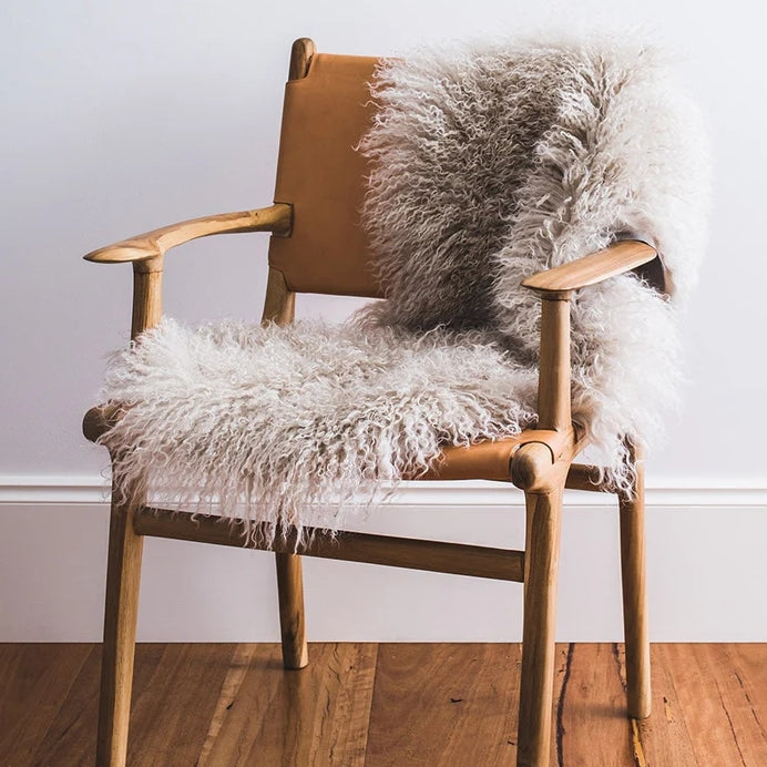 Mongolian Sheepskin Throw Rug
