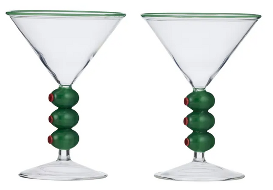 Olive S/2 Cocktail Glass