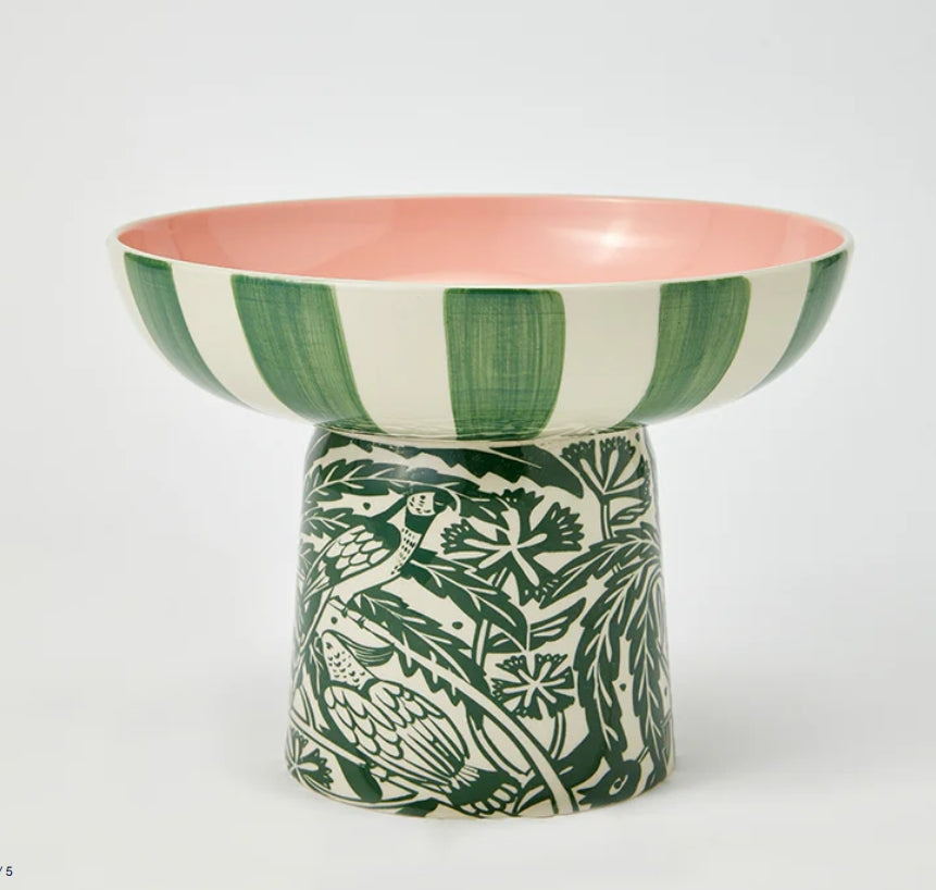 DEL SOL FOOTED PLATTER GREEN