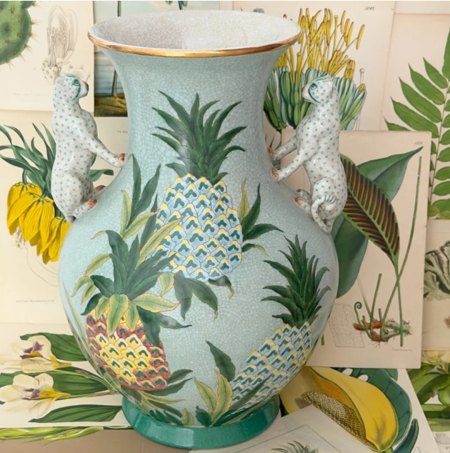 Snow Leopard Vase