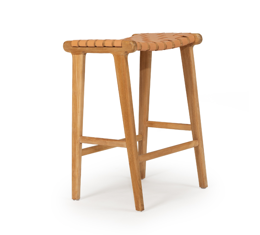 Sorrento leather strap stool backless image 3