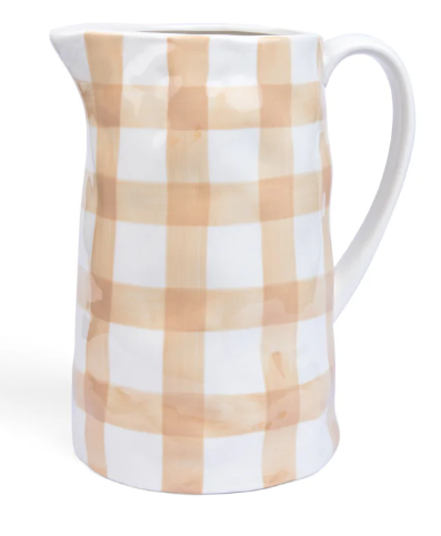 Beige Gingham large jug