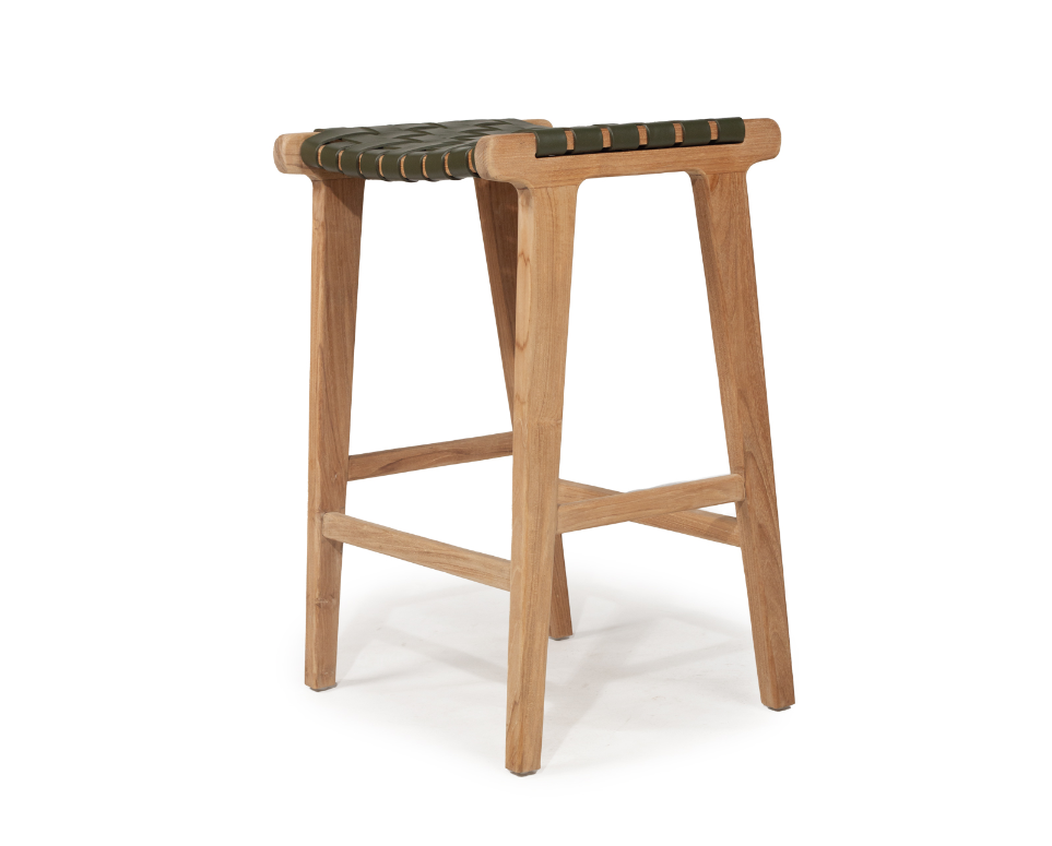 Sorrento leather strap stool backless image 6