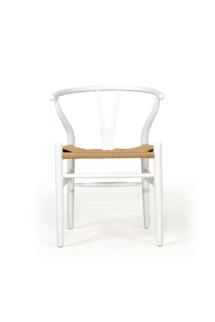 Wishbone Chair - White with natural rope seat image 0