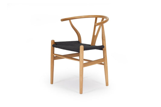 Wishbone Chair - Oak with Black Rope seat image 0