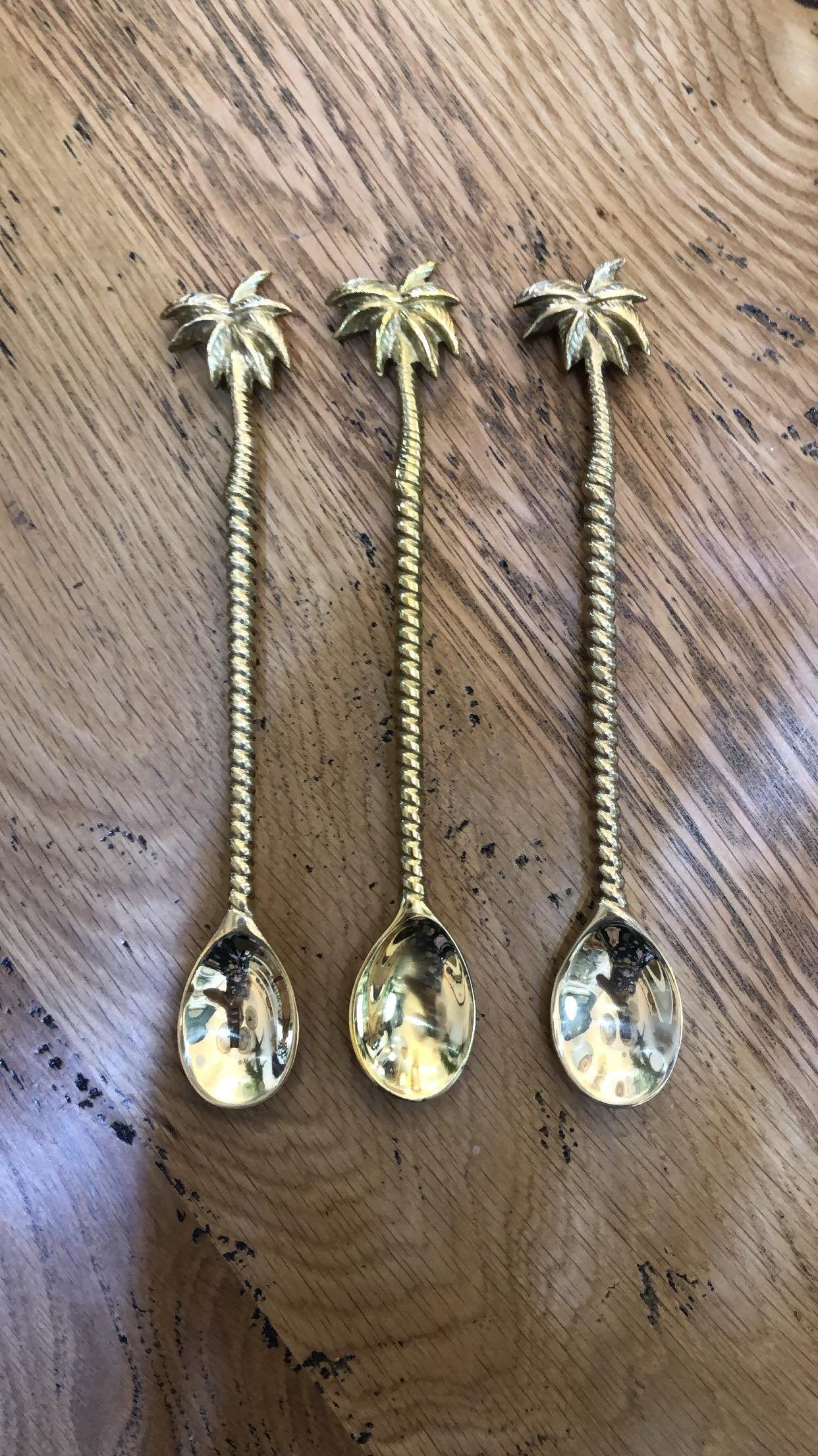 Brass Palm Tree Spoon - Large image