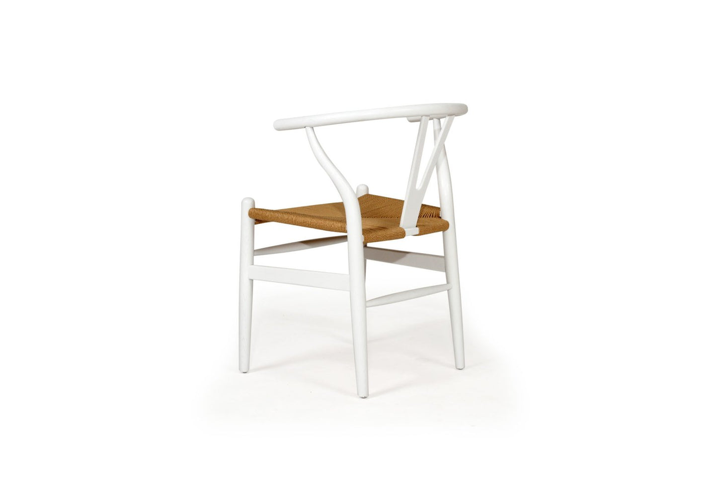 Wishbone Chair - White with natural rope seat image 3