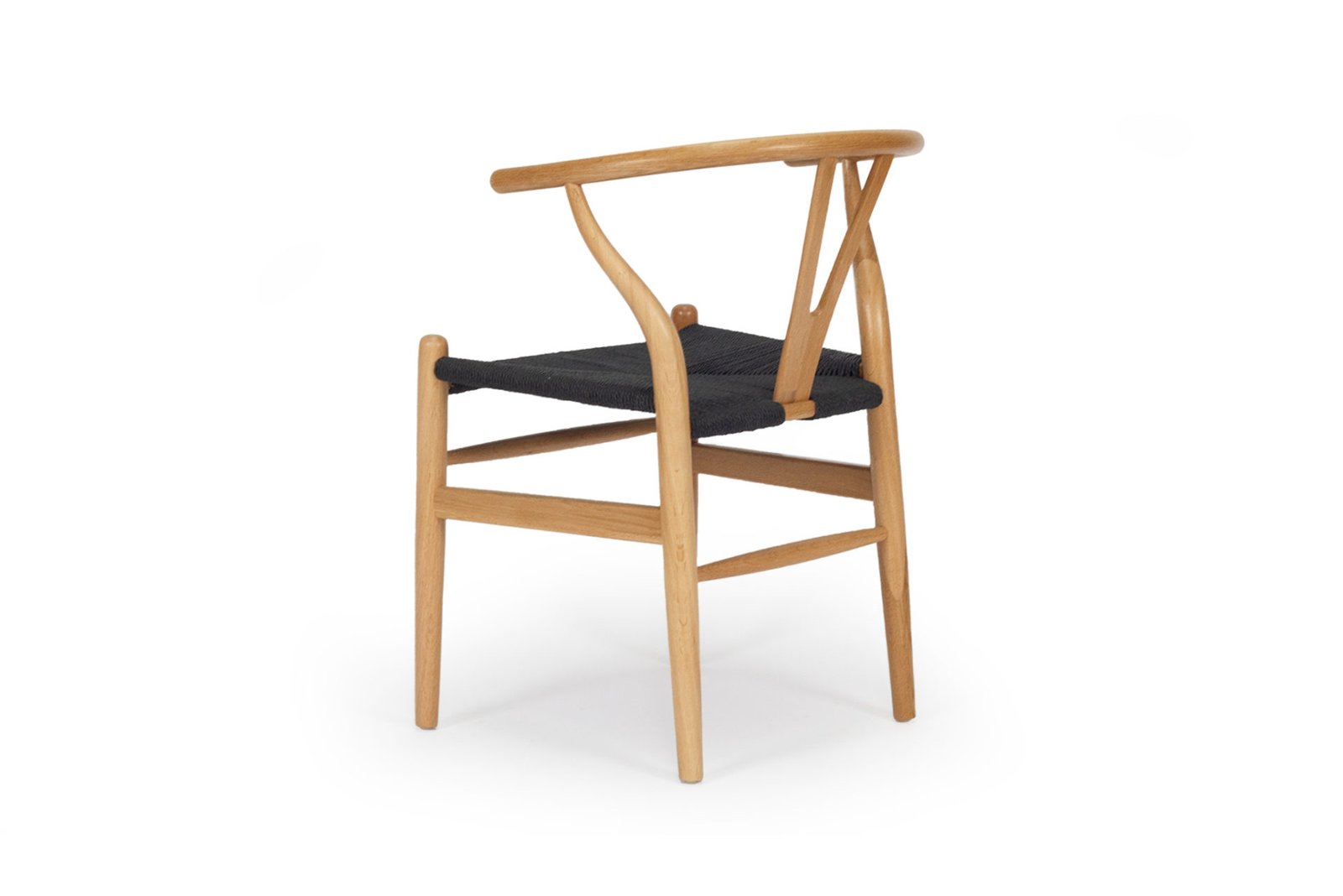 Wishbone Chair - Oak with Black Rope seat image 2