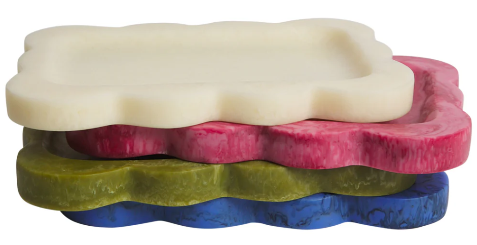 Lizzie resin tray - pearl