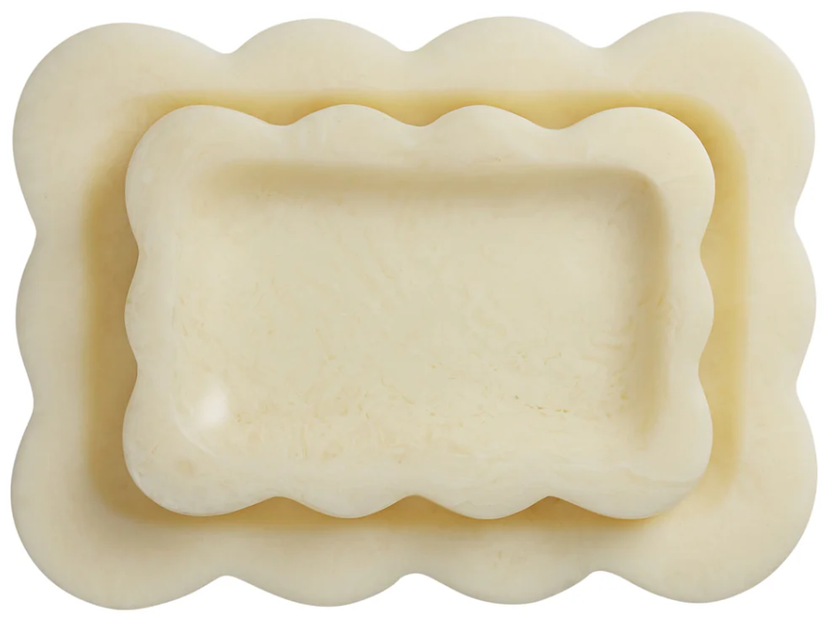Lizzie resin tray - pearl