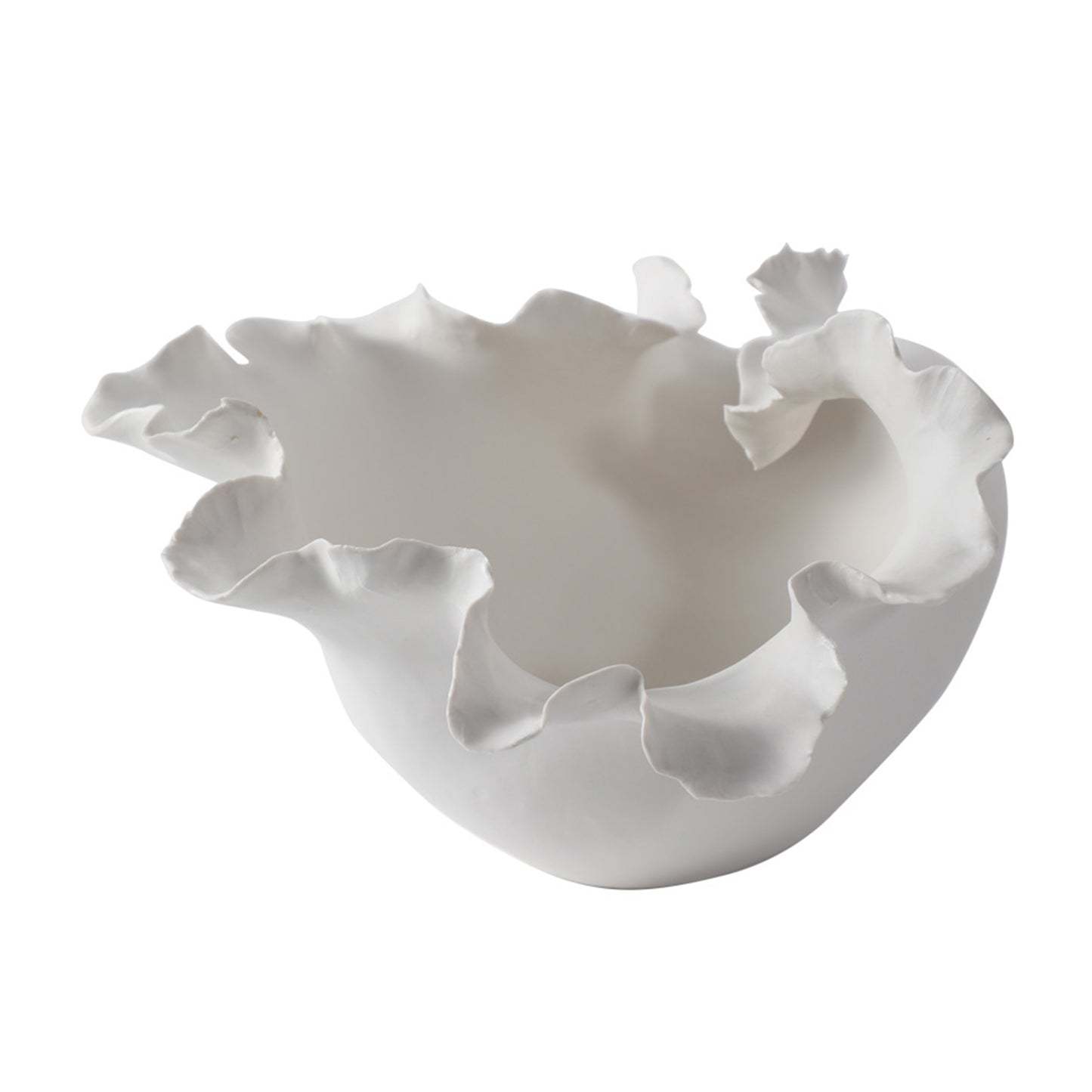 Plex White Ceramic Wave Bowl