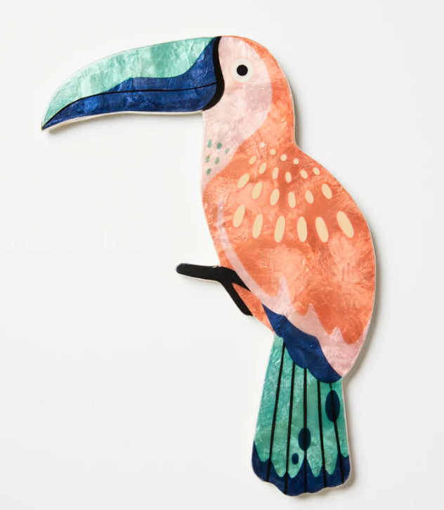 Toucan wall art - peach