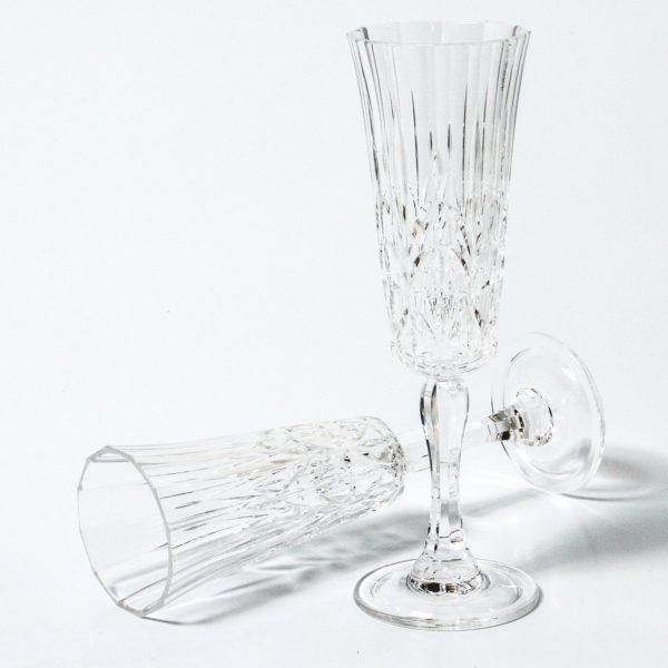 Clear BPA free acrylic champagne flutes