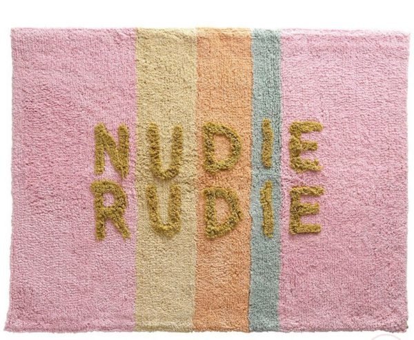 tula nudie bath mat stripe bubblegum - image