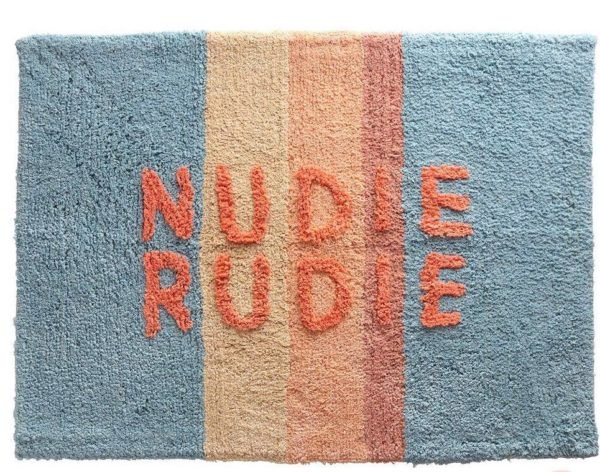 tula nudie stripe bath mat powder - image
