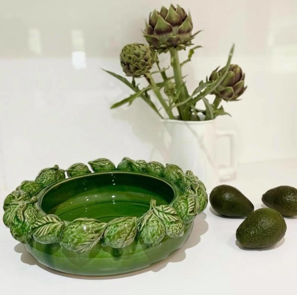 Ceramic lemon bowl green