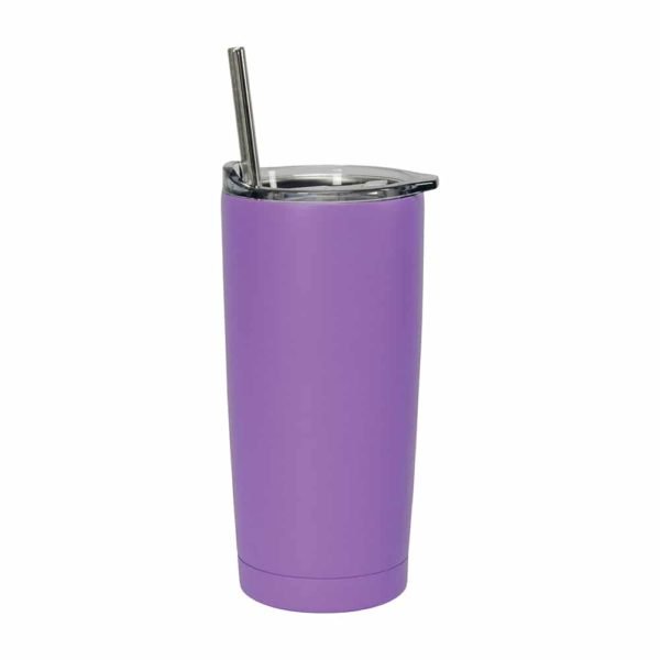 Double walled smoothie tumbler purple