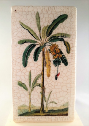 banana leaf palm rectangle wall plaque